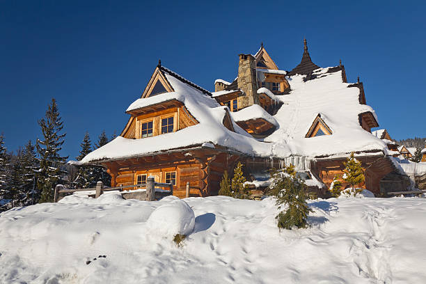 istock Holiday mountain cottage in the winter 185257177