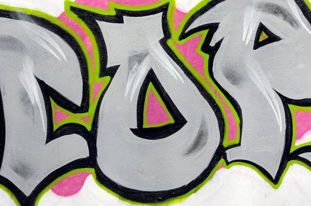 istock Part of a grey amd pink black graffiti 185257221