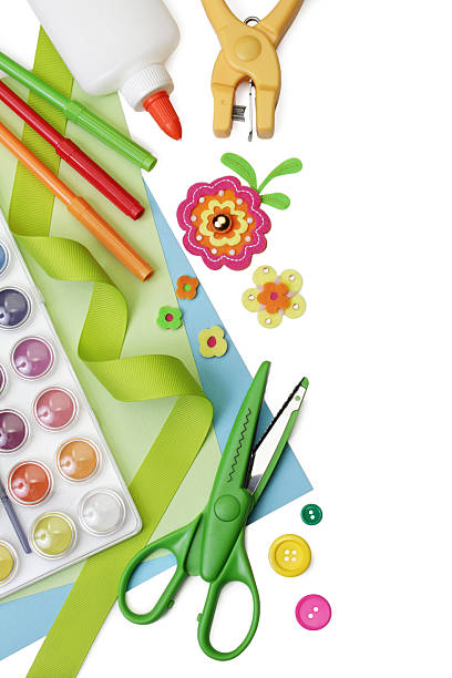 istock Arts and crafts supplies, with copy space 185257323