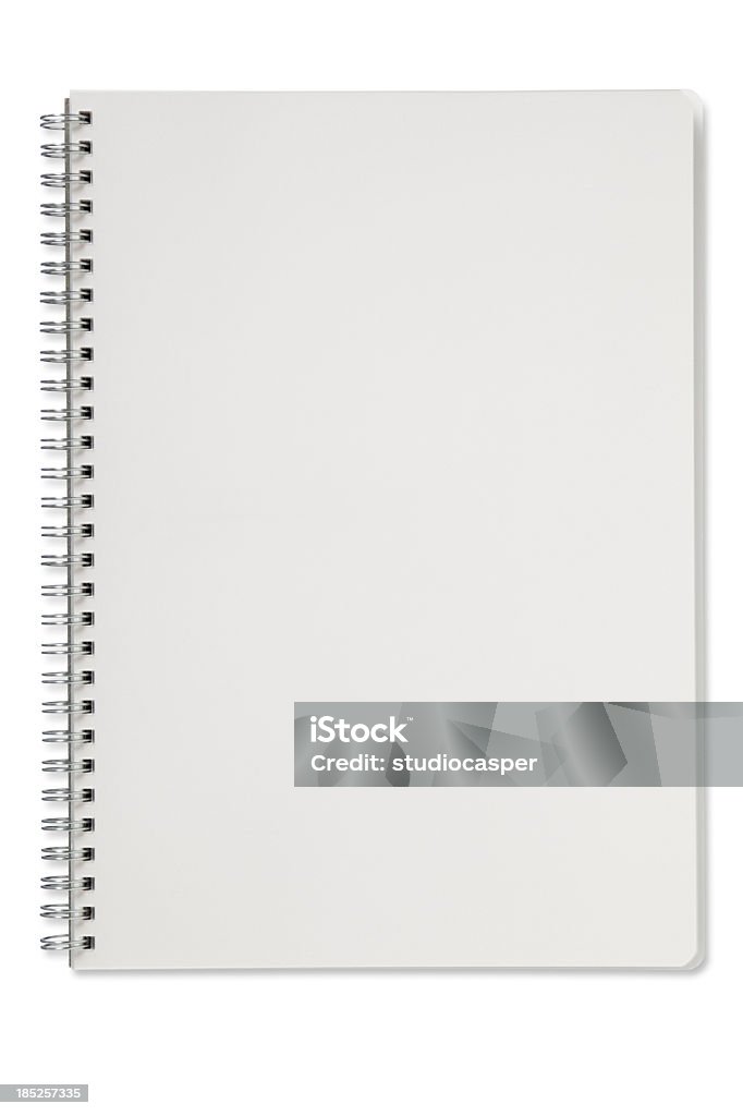 Cuaderno de notas en blanco con trazado de recorte - Foto de stock de Cuaderno de apuntes libre de derechos