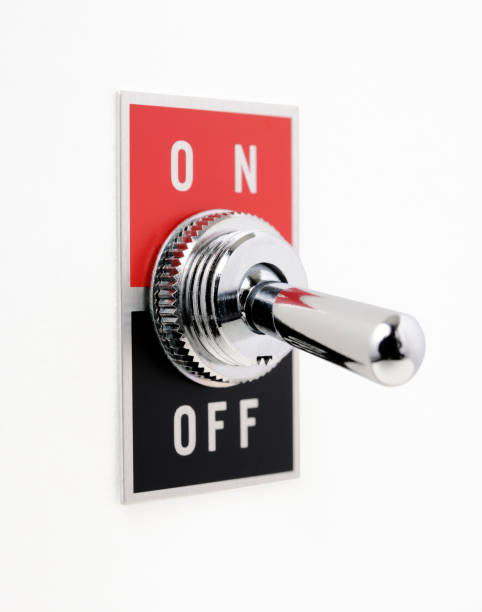 istock Isolated shot of ON OFF switch on white background 185257649
