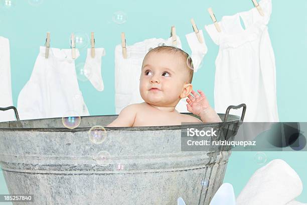 Having Fun At Bath Stock Photo - Download Image Now - Baby - Human Age, Bubble, 6-11 Months