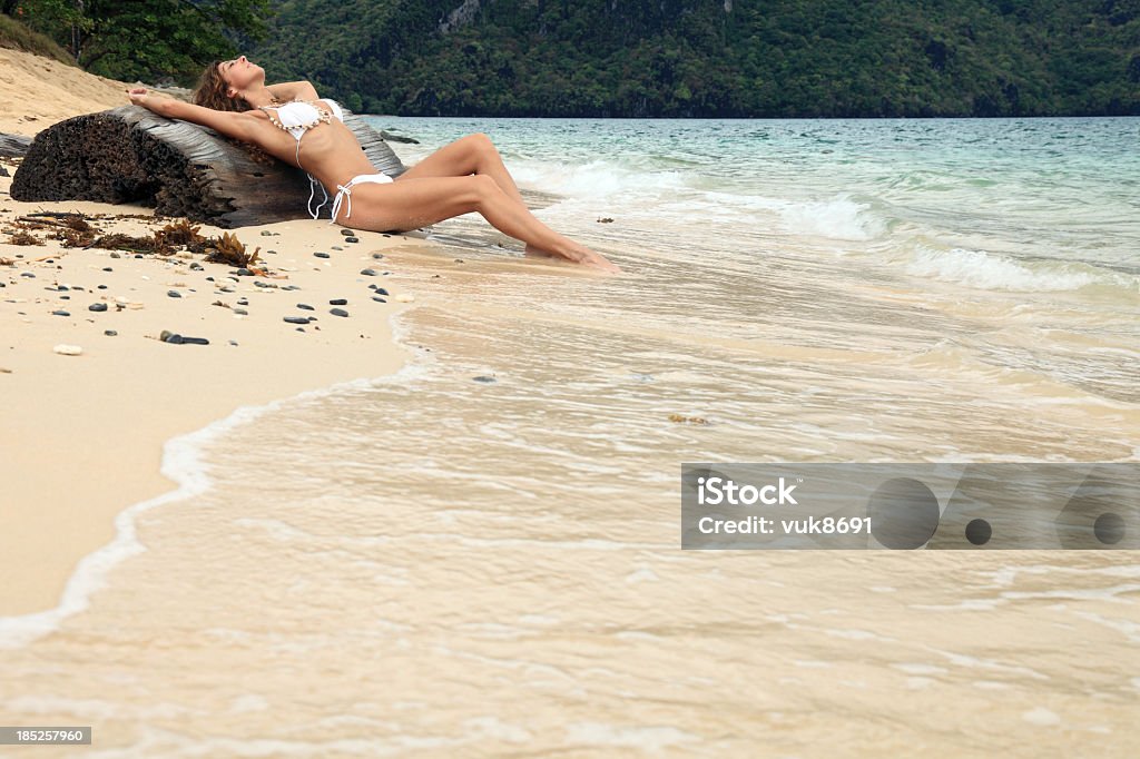 Entspannen Sie sich auf exotische Strand - Lizenzfrei Abgeschiedenheit Stock-Foto