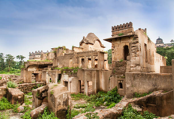 Nearby Jahangir Mahal Palace in Orchha stock photo