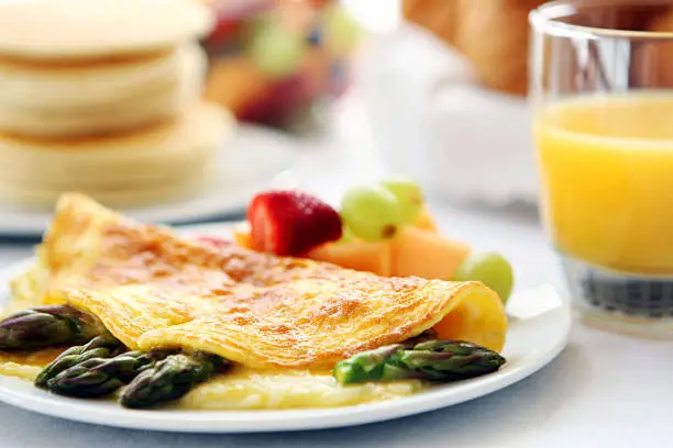 Photo of breakfast with omelet