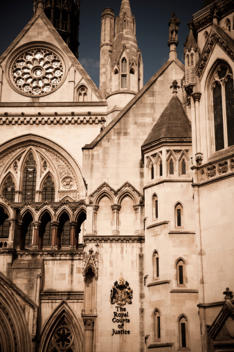 The historic Royal Courts of Justice Building in the City of London, England, United Kingdom