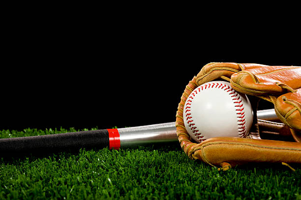 istock Baseball Glove and Bat - Night Game 185258522