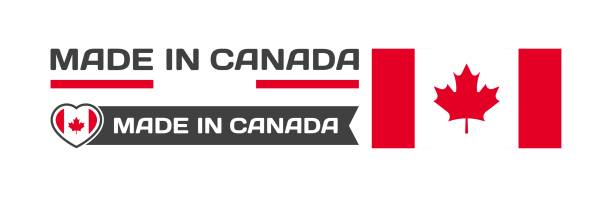 ilustrações, clipart, desenhos animados e ícones de ícones made in canada. bandeira nacional do canadá na forma de um quadrado, coração. feito na bandeira nacional do canadá. ícones vetoriais - saskatchewan flag canada banner