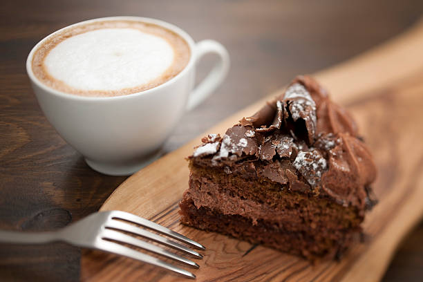 Chocolate Cake and coffee stock photo