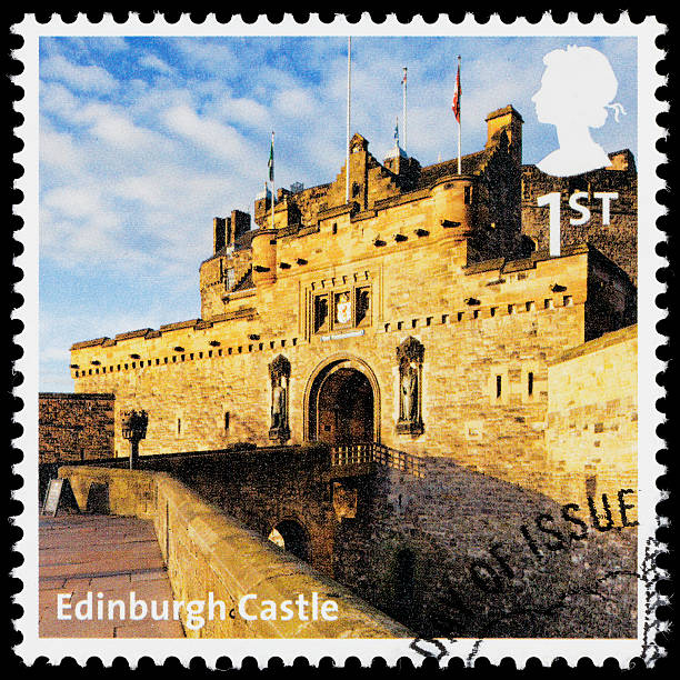 A 2011 United Kingdom postage stamp featuring the Edinburgh Castle.