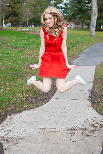 Jumping for Joy stock photo