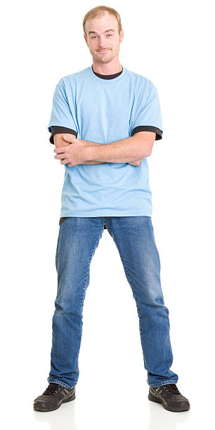 Portrait of Standing Man Portrait of a man on a white background. http://s3.amazonaws.com/drbimages/m/sk.jpg legs apart stock pictures, royalty-free photos & images