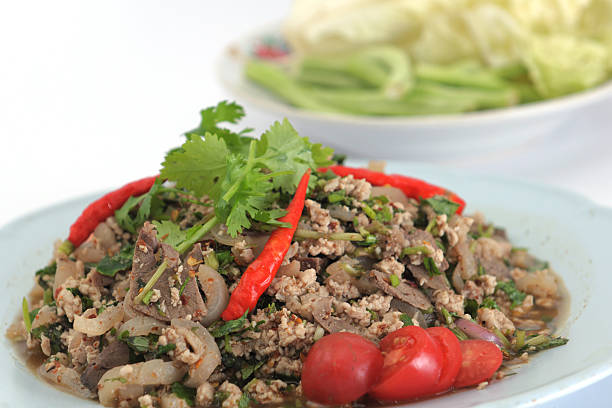 istock Pork and Vegetable Thai Cuisine ,Thailand (Laab in Isan Style) 185260001