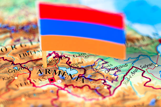 istock Map and flag of Armenia 185260193
