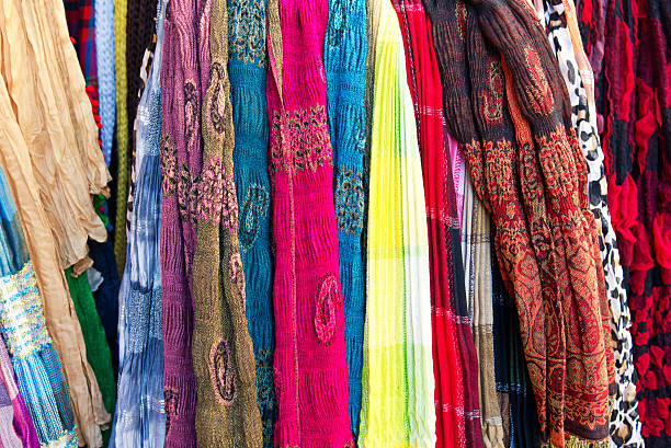 istock Colorful Scarves, Textile Background 185260327