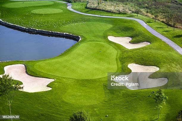 Green Golf Course Aerial View Stock Photo - Download Image Now - Golf Course, Aerial View, Green - Golf Course