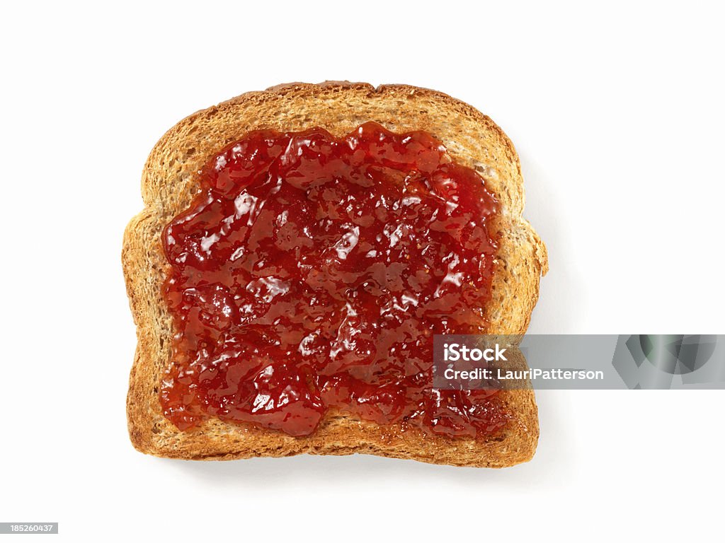 Mermelada de fresa sobre tostadas - Foto de stock de Mermelada libre de derechos