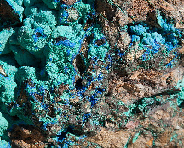istock Malachite and Azurite Deposits in a Boulder 185260474