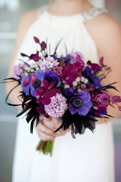 istock Purple bridal bouquet 185260697
