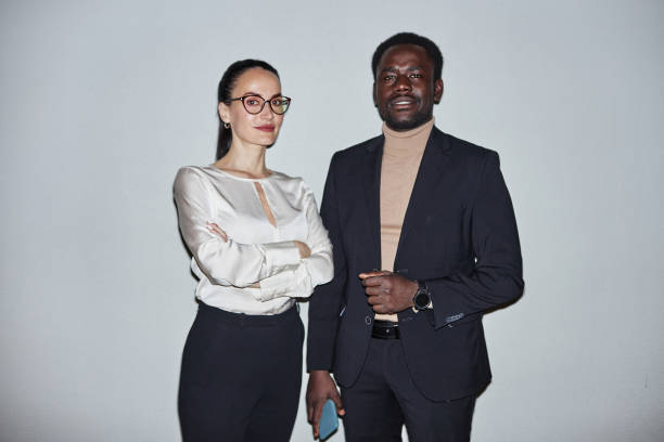 istock Cheery Young Businesspeople Posing 1852607309