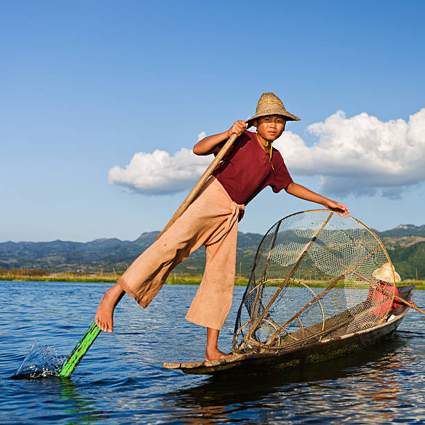 istock Young fisherman on Inle Lake, Myanmar 185261023