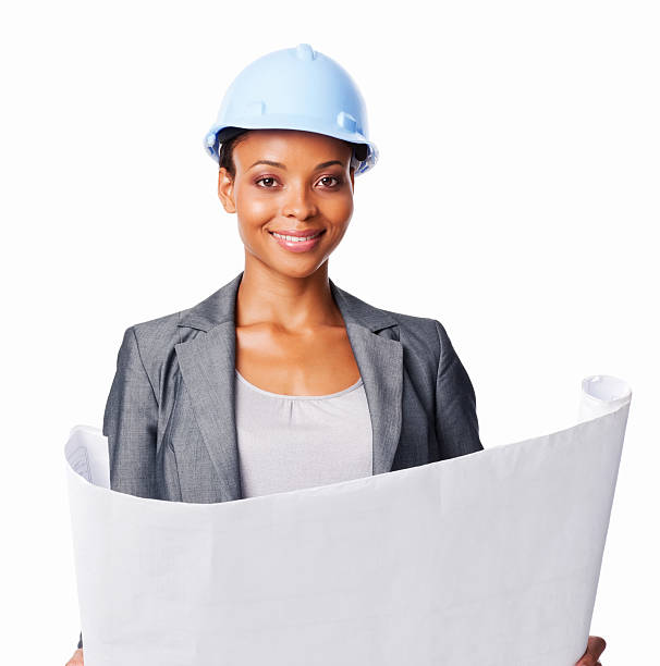 istock Woman With Blue Print - Isolated 185261322
