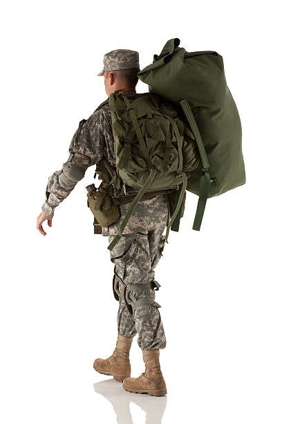 360+ Rear View Of An Army Soldier Walking Stock Photos, Pictures