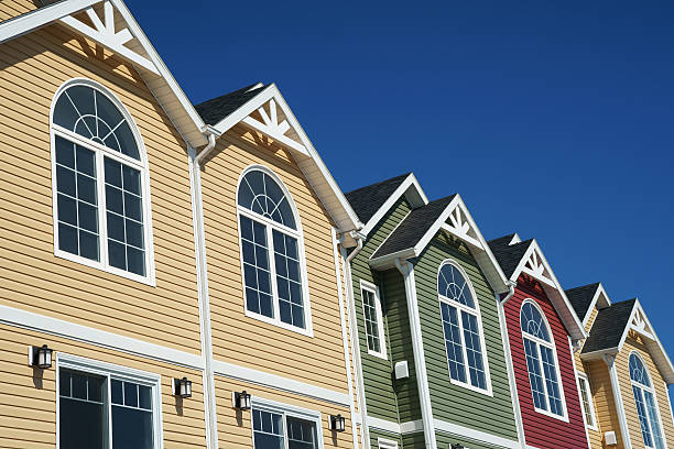 istock Brightly coloured town houses 185261557