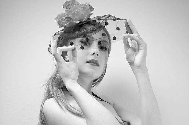 istock Young Women in Black Veil 185261636