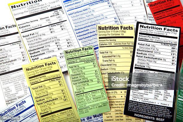 Foto de Etiqueta Nutricional Dar Informações Sobre Opções De Boa Comida e mais fotos de stock de Etiqueta Nutricional