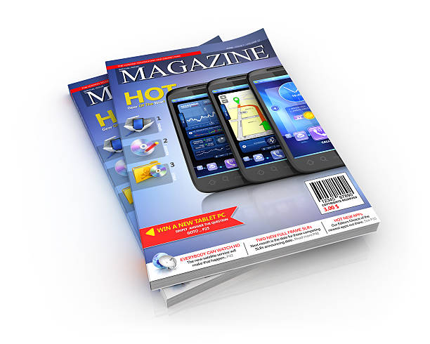 technology gadgets & news magazine stock photo