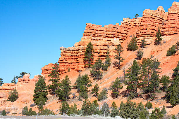 Beautiful rock features at Red Canyon in Utah.On the way to Bryce Canyon from Interstate 12 you pass through Dixie National Forest and a beautiful area called Red Canyon.