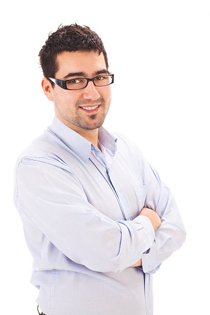 istock Young business man posing against white background 185262814
