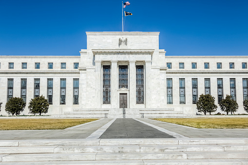 United States Federal Reserve Bank on Constitution Avenue in Washington, DC.