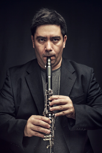 Male latino clarinet player
