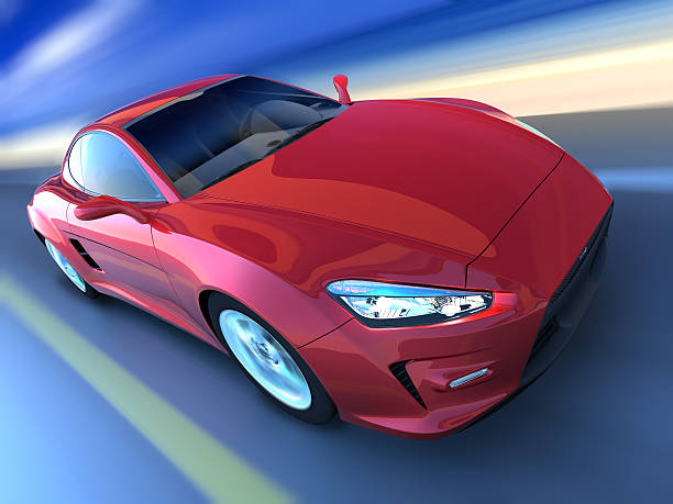 istock Sports car driving along beach, clipping path included 185263230