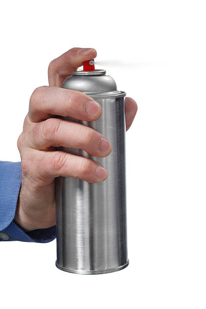 istock Spray can of paint spaying. 185263244