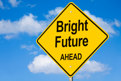 Bright Future Ahead Road Sign