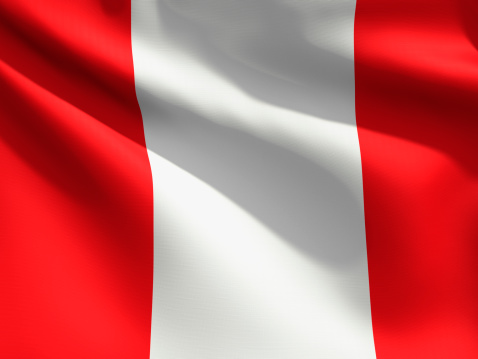 A close up view of the flag of Peru. Fabric texture visible at 100%.Check out the other images in this series here...