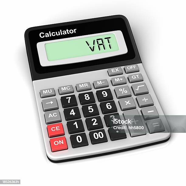 Foto de Calculadora De Iva Devolução e mais fotos de stock de Tonel - Equipamento industrial - Tonel - Equipamento industrial, Fundo Branco, Calculadora