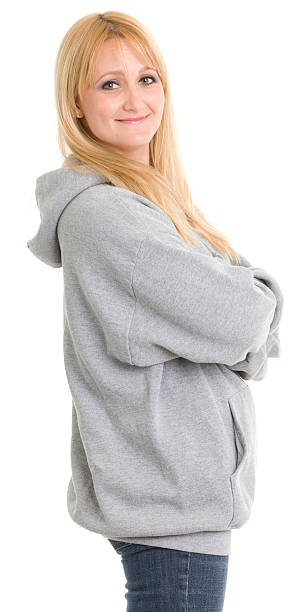 istock Satisfied Content Woman In Sweatshirt 185263866