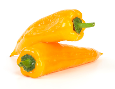 Sweet peppers on white background.