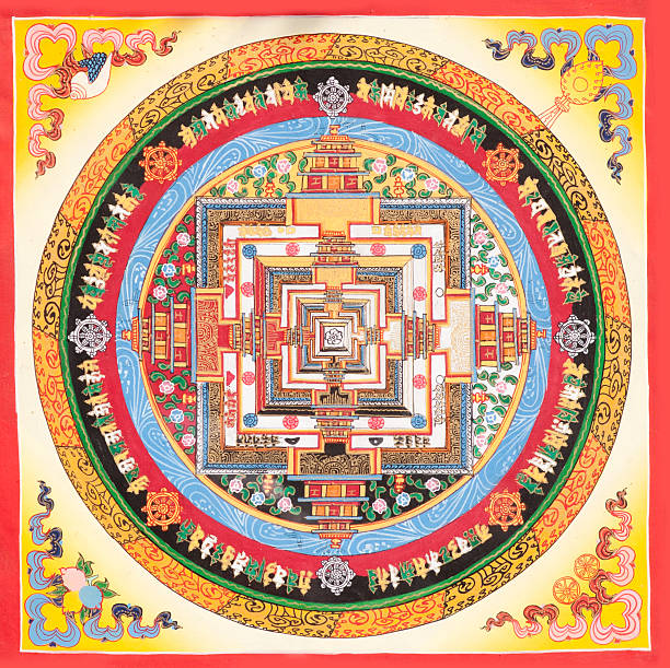Tibetan Mandala This Tibetan mandala has been painted on the monastery in Kathmandu.See my other  photos:My lightboxes: tibet culture stock pictures, royalty-free photos & images