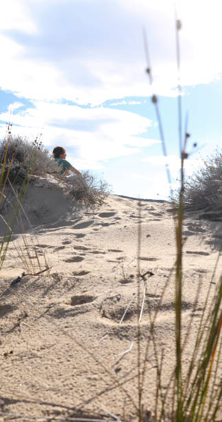 istock Young man looks off from sand dune 1852650050