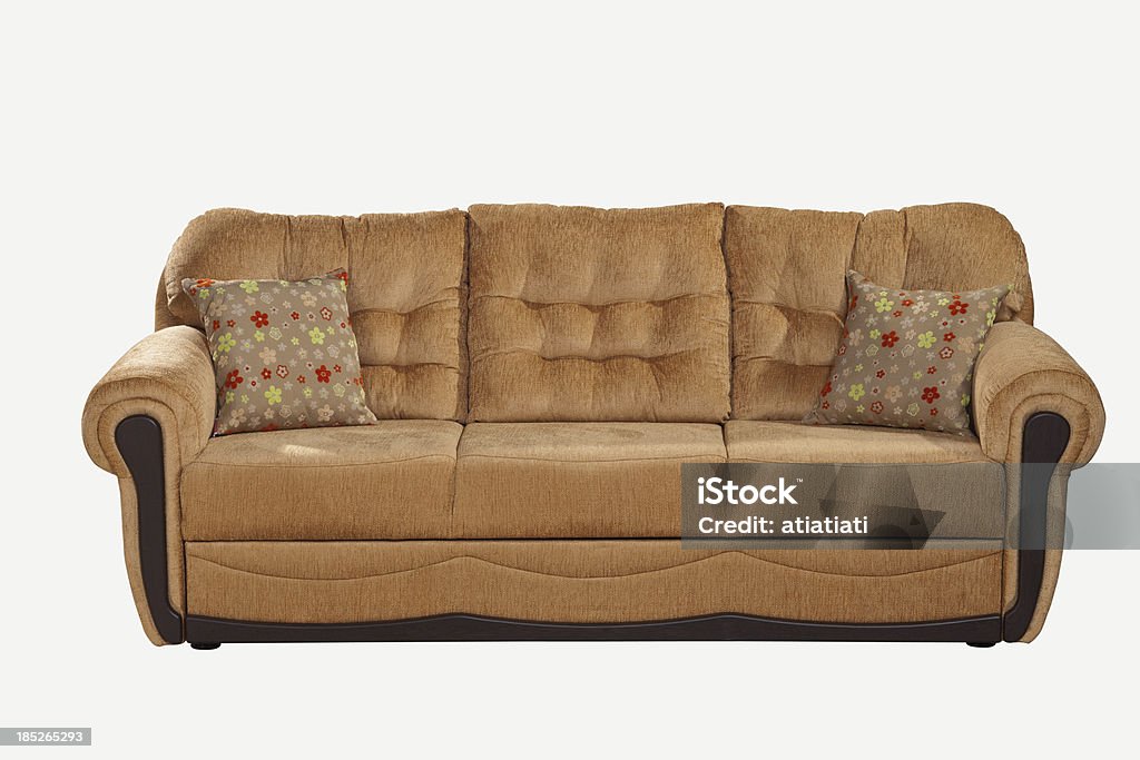 Bequemes sofa isoliert auf weißem Hintergrund mit path - Lizenzfrei Ausrüstung und Geräte Stock-Foto