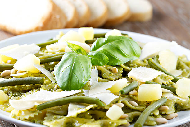 istock Pasta with pesto sauce 185265477