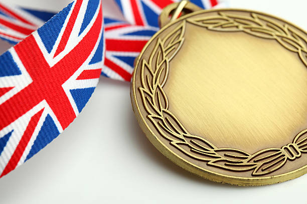 istock Gold medal with Union Jack 185265768