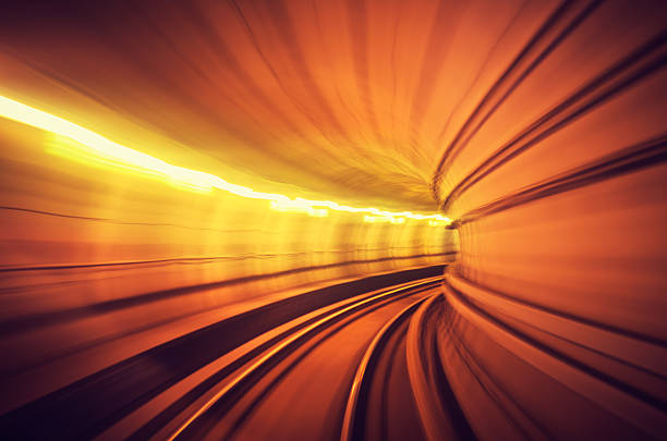 istock Lights on the tunnel - motion blur effects 185265944