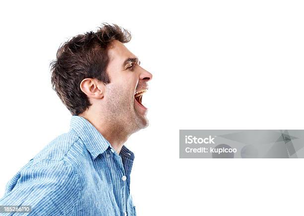 Let It All Out Stock Photo - Download Image Now - Men, Shouting, Profile View