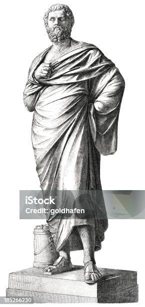 Sophocle Écrivain Grec Classique Et Un Philosophe Vecteurs libres de droits et plus d'images vectorielles de Toge - Toge, Style grec classique, Statue
